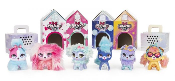 Present Pets Minis Fluffy BFFs 3-pack - söta små mjukisdjur med tillbehör - 7 cm