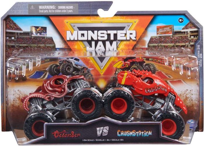 Monster Jam 2 pack 1:64 Die Cast - Octon8er vs CrushStation metallbiler