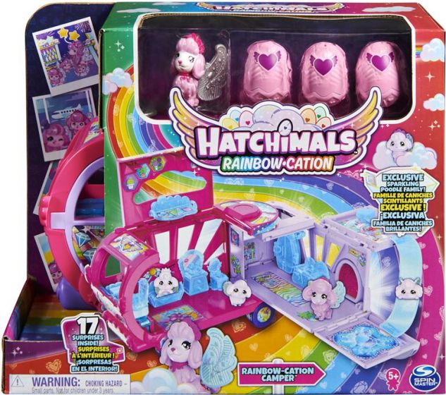 Hatchimals Rainbow-Cation Camper lekesett - med 17 overraskelser inkludert figurer og møbler