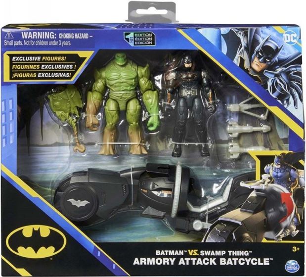Batman Armory Attack Batcycle figursett - Batman vs. Swamp Thing - 10 cm