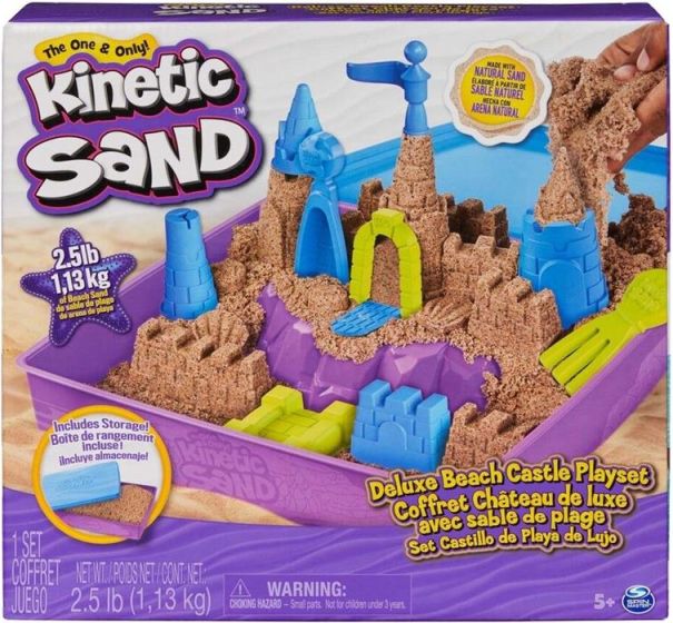 Kinetic Sand Strand sandslott lekset med 1,13 kg sand och formar