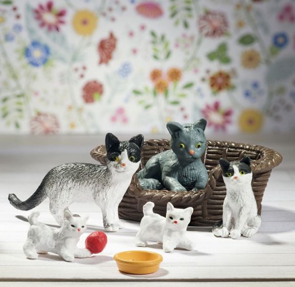 Lundby kattefamilie - 5 katte