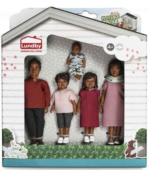 Lundby Dukkefamilie Nikki - 5 dukker til dukkehus - voksne, barn og baby