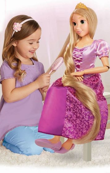Disney Princess Rapunzel - stor og poserbar prinsesse-dukke med tilbehør - 81 cm