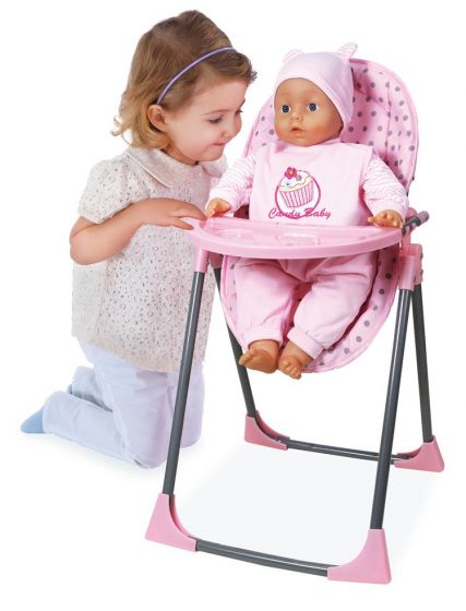 Lissi 4-i-1 dukkestol til dukke 46 cm - vippestol, matstol, bilstol og huske