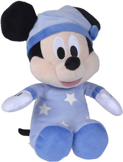 Disney Mickey Mouse sovedyr der lyser i mørket - 25 cm lang