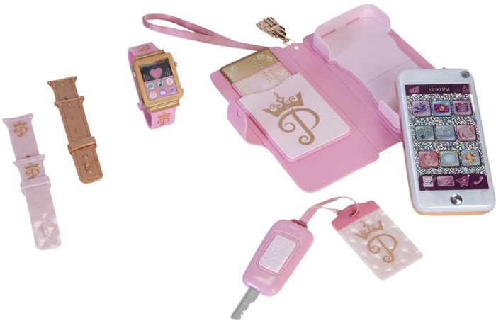 Disney Princess Style Collection lekesett - leketelefon med lys og lyd, smartklokke, nøkkel og mer