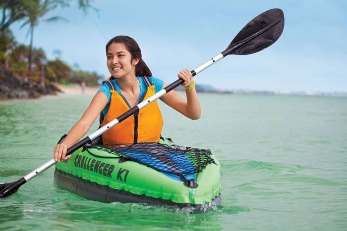 Intex Challenger K1 Kayak - oppblåsbar kajakk for 1 person - med padleårer og pumpe