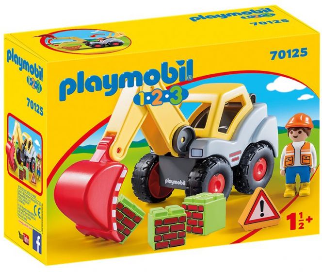 Playmobil 1.2.3 Grävmaskin från 18 månader - 70125