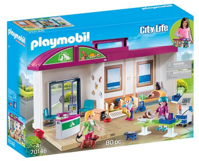 Playmobil City Life Dyreklinikk - ta med-lekesett 70146