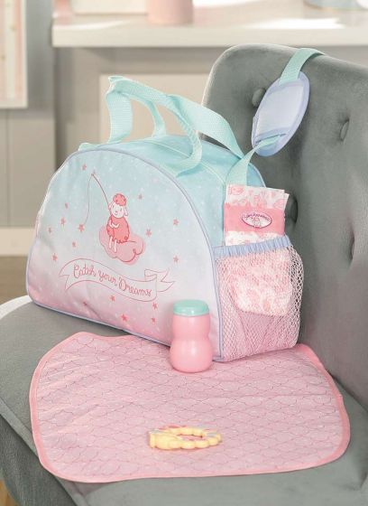 Baby Annabell Travel Changing Bag - stelleveske til dukke - med matte, bleie, pudder og rangle