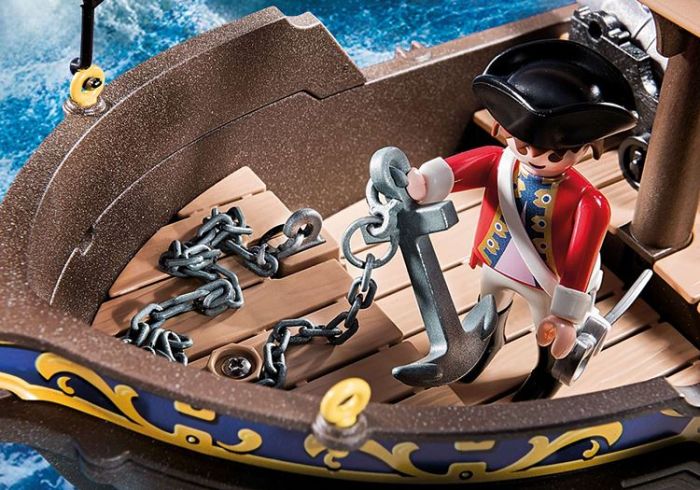 Playmobil Pirates Skepp med rödrockar 70412 - piratskeppet flyter i vatten