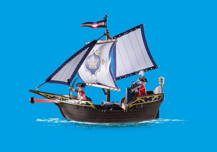 Playmobil Pirates Rødjakkeskip 70412 - piratskipet flyter i vann