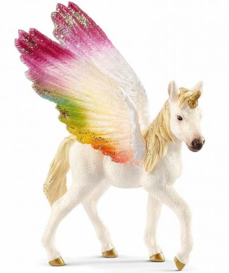Schleich Bayala regnbue-enhjørning, føll med vinger 70577 - figur med glitter