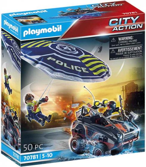 Playmobil City Action Polisfallskärm: jakt på ett amfibiefordon 70781