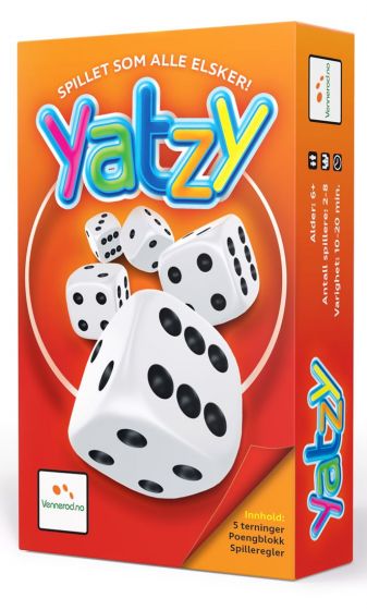 Yatzy terningspill - i praktisk rød eske