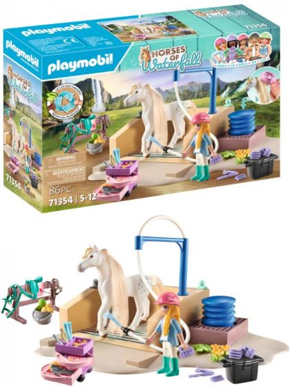 Playmobil Horses of Waterfall Vaskestasjon med Isabella og Lioness 71354