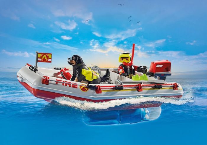 Playmobil brannbåt med vannscooter 71464