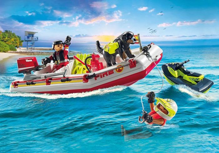 Playmobil brandbåd med vandscooter 71464