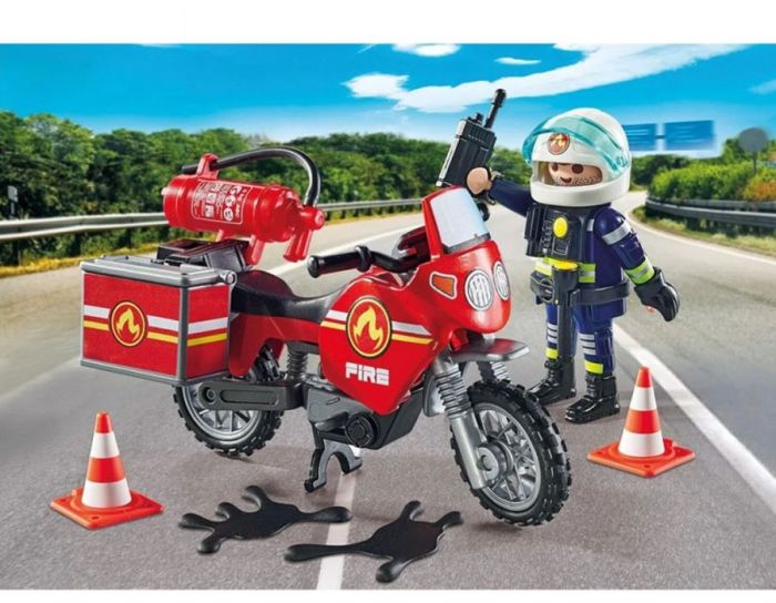 Playmobil Brannmotorsykkel ved ulykkesstedet 71466