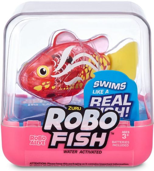 Zuru Robo Fish Series 2 interaktiv fisk som aktiveras i vatten - rosa och gul