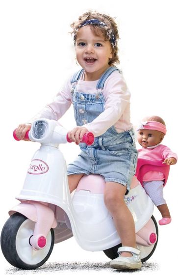 Smoby Corolle Scooter Ride-on balans-scooter - rosa och vit - från 18 mnd