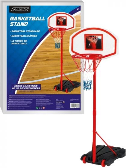 Alert Basketkorgstativ med nät - justerbar höjd upp til 215 cm