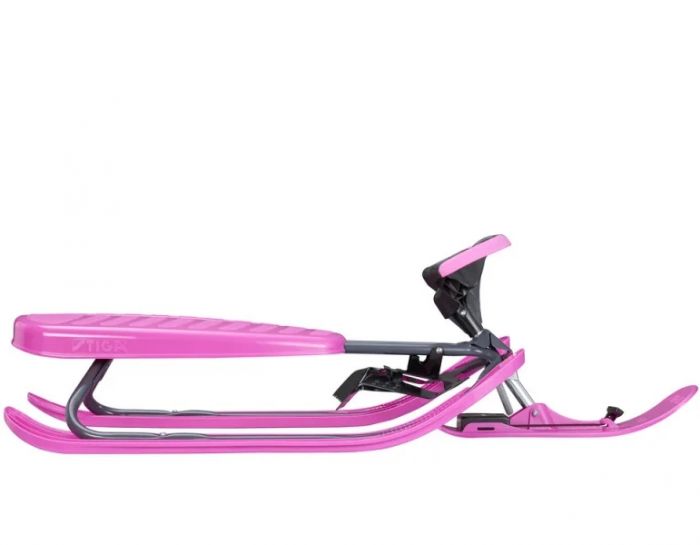 Stiga Snowracer Curve rattkjelke - rosa og grå