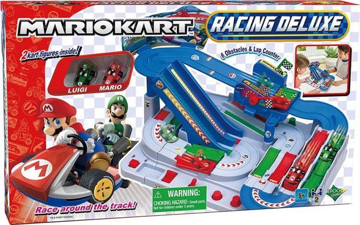 Nintendo Mario Kart Racing Deluxe bilbane med 2 kjøretøy - Mario og Luigi