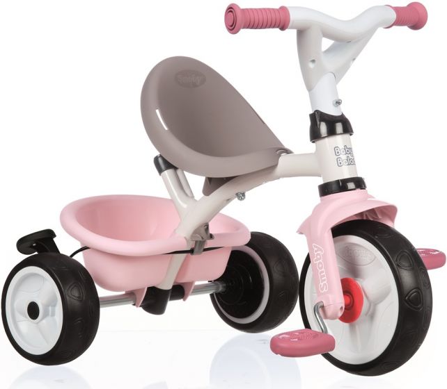 Smoby Baby Balade Plus 3i1 trehjulssykkel med bagasjebrett - rosa