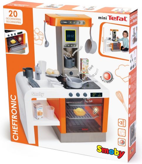 Smoby Tefal Cheftronic lekekjøkken med lys og lyd - med 20 tilbehør
