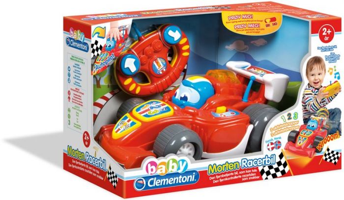 Clementoni Baby Morten Racerbil - Formula 1 radiostyrt racerbil - med lyd, ord og sang - 33 cm