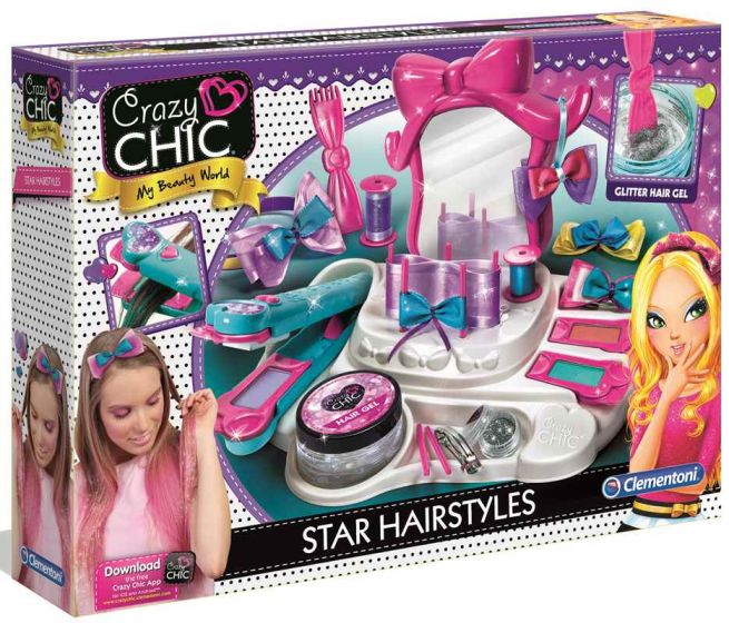 Clementoni Crazy Chic - Hairstyle Lab - style håret med hårkritt og glitter