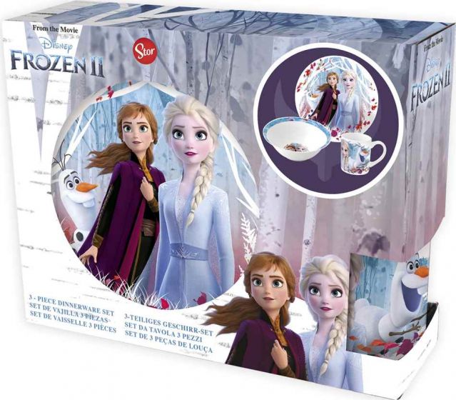 Disney Frozen servis i keramik - tallrik, kopp och skål