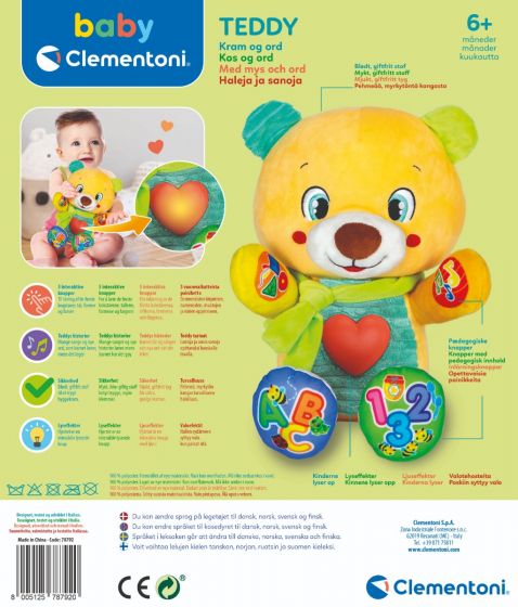 Clementoni interaktiv nallebjörn - med ljud, ljus och melodier - nordiskt språk