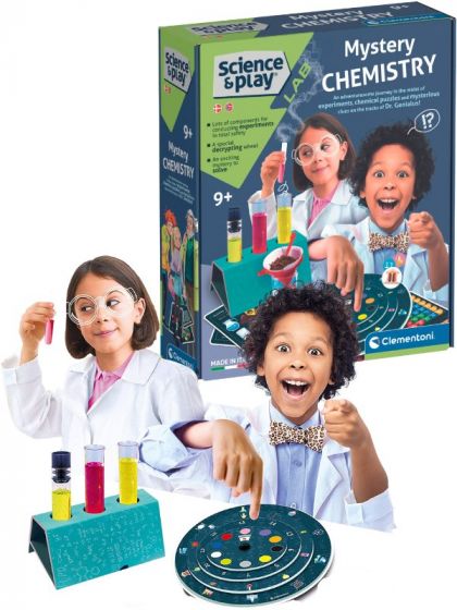 Clementoni Science and Play Kjemi-mysteriet vitenskapssett - løs oppgaver og finn Dr. Genialus