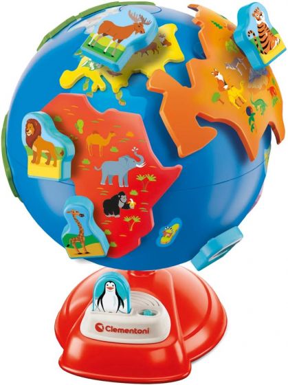 Clementoni Min første Globus - interaktiv globus med lyde og dyrebrikker - dansk version