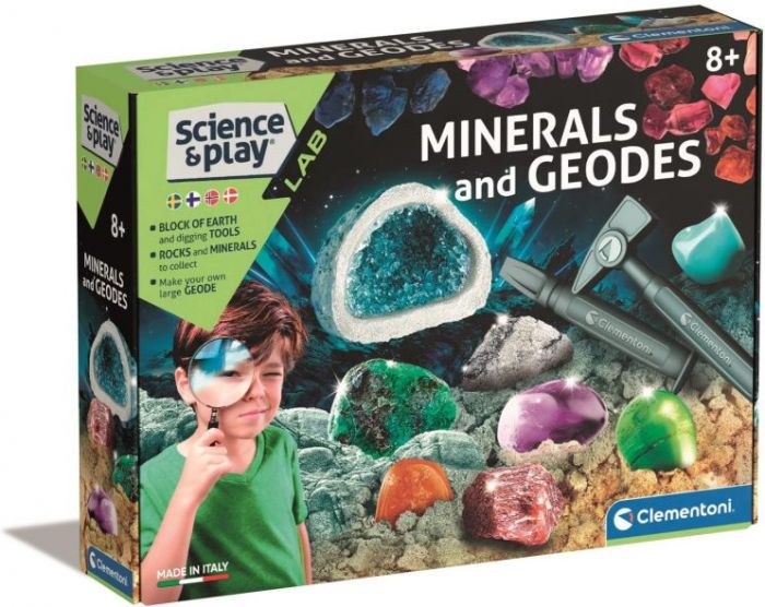 Clementoni Science and Play Minerals and Geodes experimentset för barn