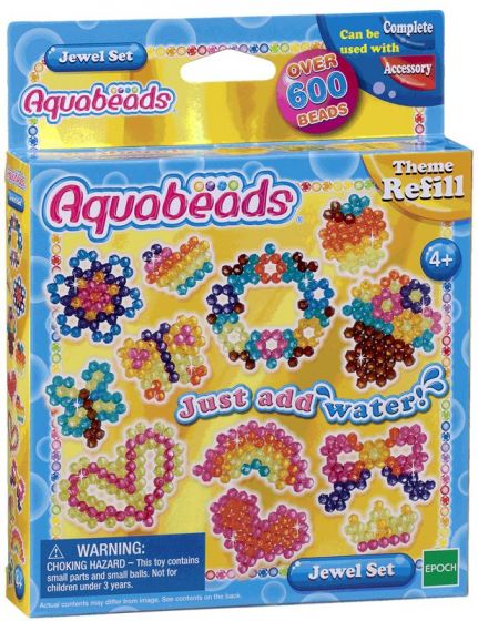 Aquabeads Jewel Set - Refill-sett med 600 vannperler i 8 ulike farger 
