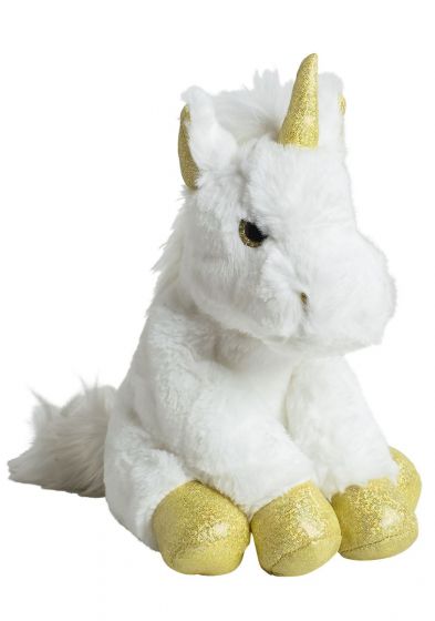Molli Toys vit och guldfärgad enhörning - 30 cm