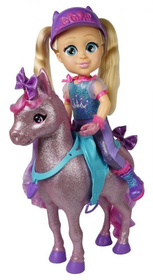 Love Diana Horse Set - hest med lysende hår og dukke - 33 cm