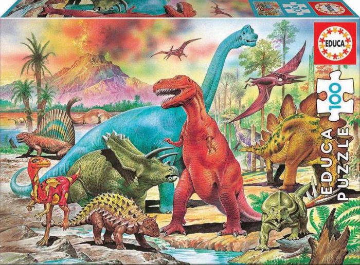 Educa Pussel 100 bitar - Dinosaurs 