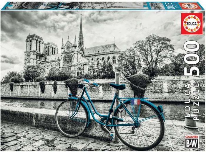 Educa Puslespill 500 brikker - Bike near Notre Dame – sykkel