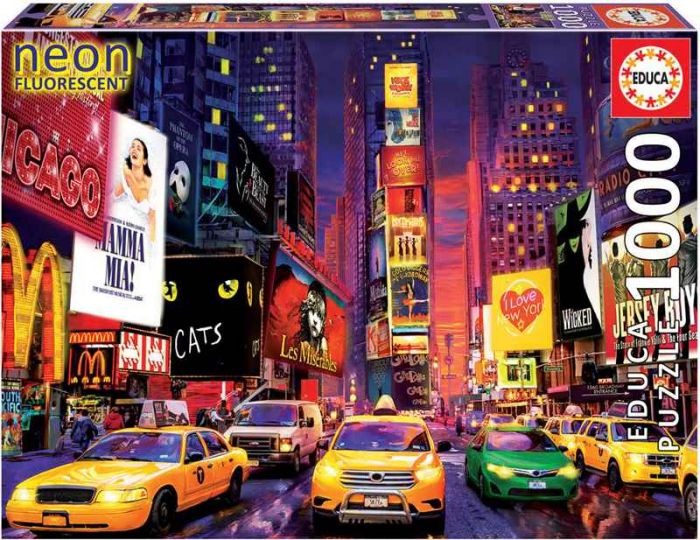 Educa Puslespill 1000 brikker - Times Square, New York, Neon
