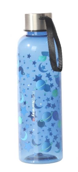PURENorway Univers vattenflaska med handtag och skruvlock 500 ml - blå