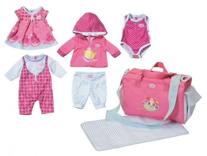 BABY Born reisepakke med klær og stelleveske til dukke 43 cm - 7 deler