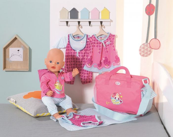 BABY Born reisepakke med klær og stelleveske til dukke 43 cm - 7 deler