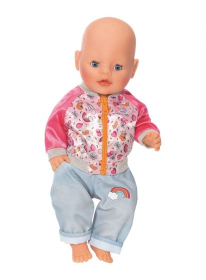 BABY Born Casuals antrekk - rosa jakke og blå bukser til dukke 43 cm