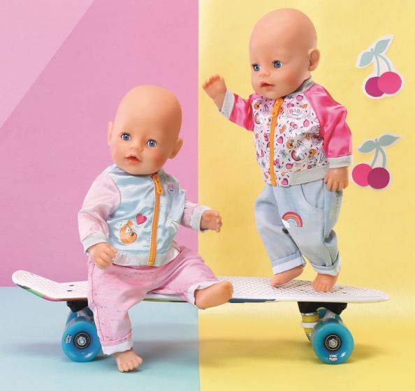 BABY Born Casuals outfit - rosa jacka med blå byxor till docka 43 cm