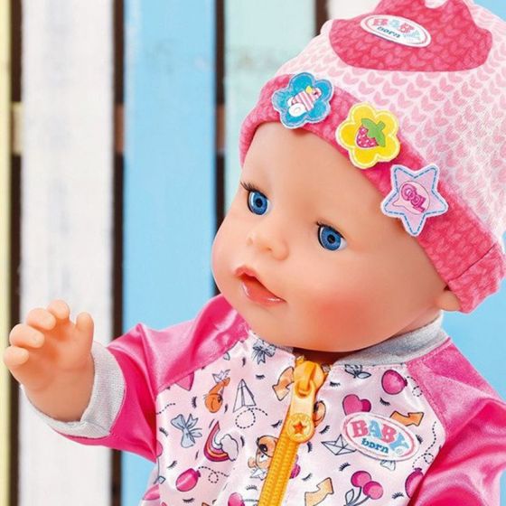 BABY Born hue med 9 sjove figur mærker til dukke - 43 cm